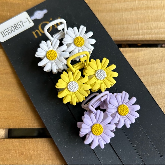 Noir Hair Claw Clips Womens Hair Accessories Daisy New - Picture 4 of 6